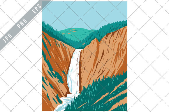 Download Lower Yellowstone Falls WPA Poster Art - Premium Resources