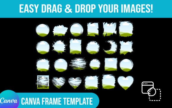 Download 24 Brushstroke Canva Frame Template - Frame Collection