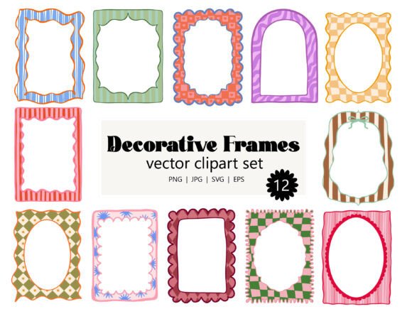 Download Decorative Retro Frames Clipart Set SVG - Frame Collection