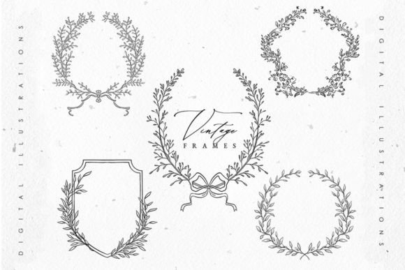 Download Greenery Line Art Frames Vol.4 - Frame Collection
